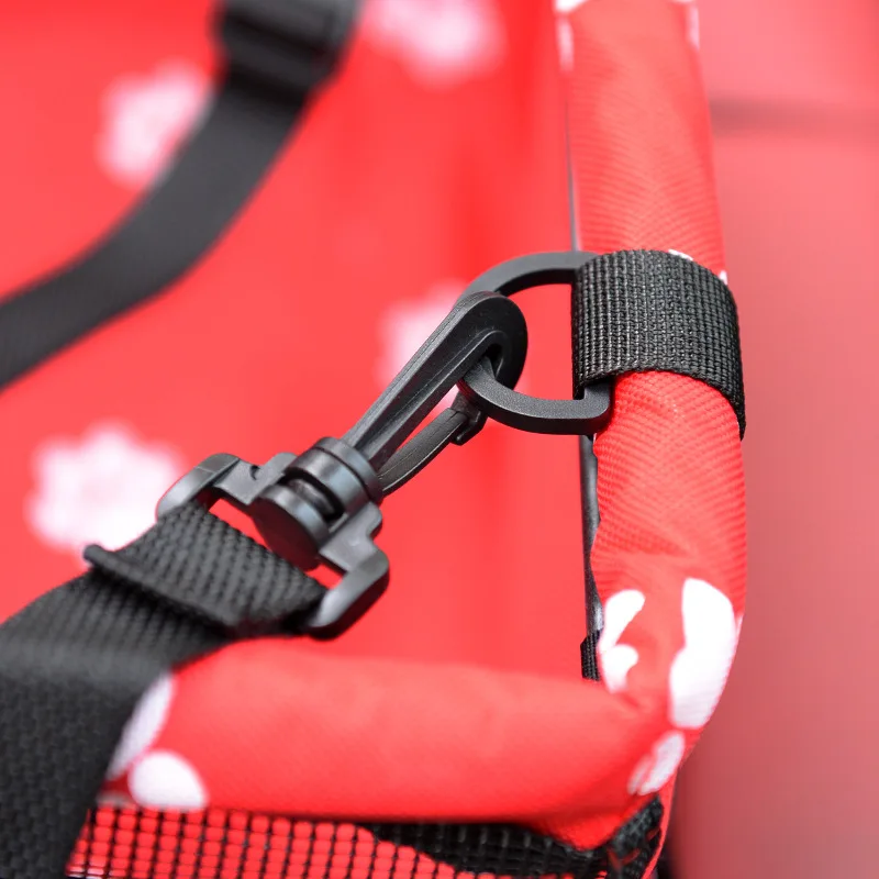 

Red car bag portable travel collapsible pet car pet nest pad enhanced version -1