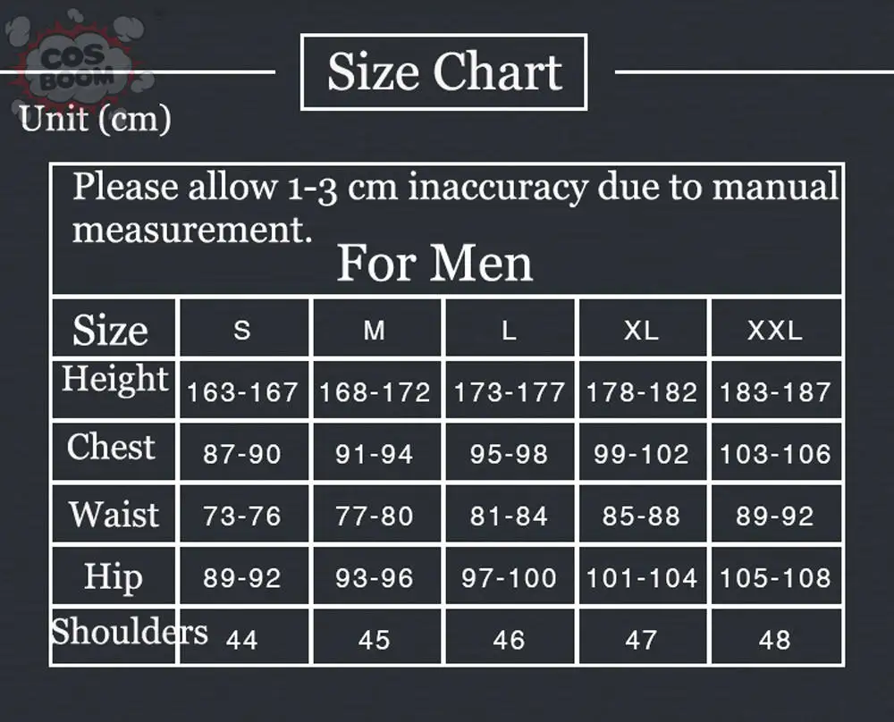 size chart for men_