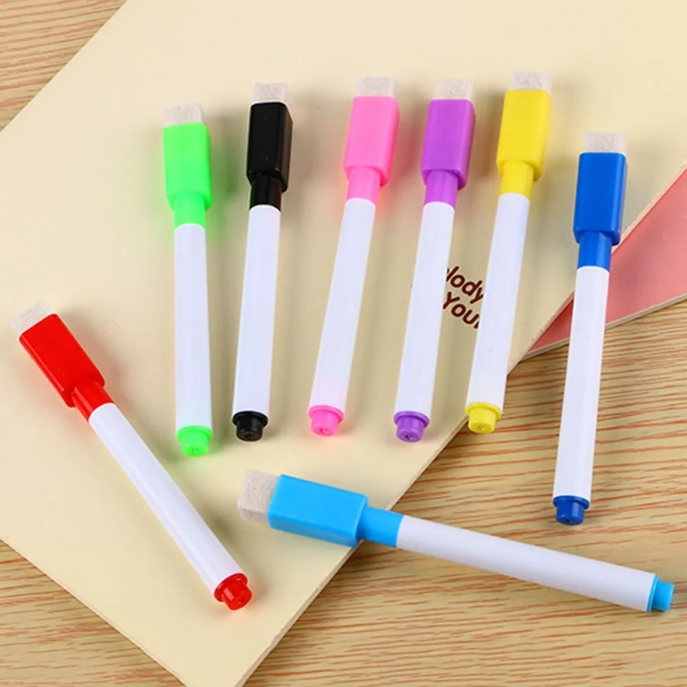 1PCS Repeated Filling Whiteboard Marker Pen With Eraser Highlighter Pen