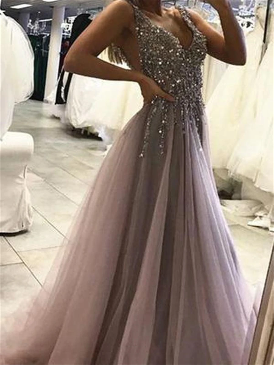 gray sparkly prom dress
