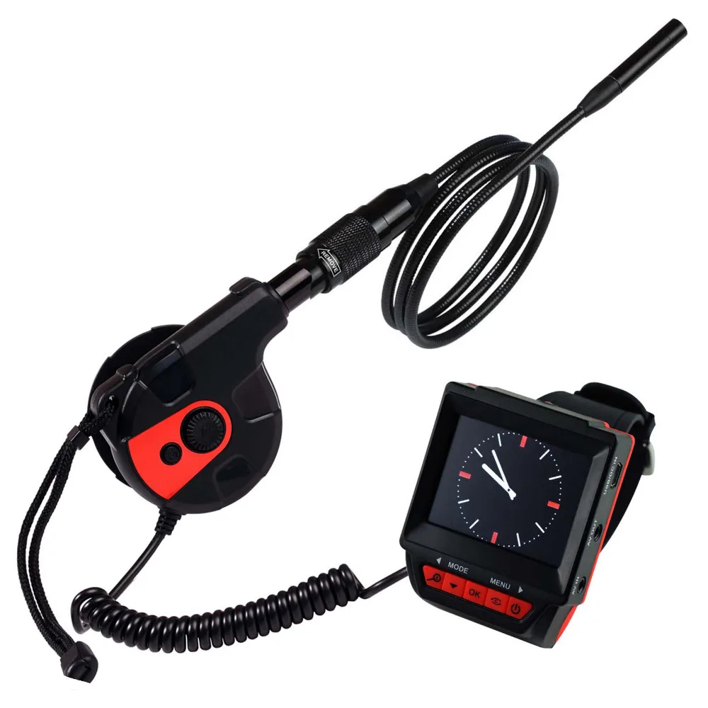 

High Definition Watch Type Borescope Endoscope Rechargeable Battery Wearable 6 LED Video Inspection 8.5mm Camera 2.4inch TFT LCD