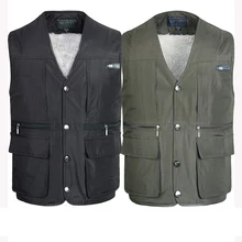 Зимний военный непродуваемый жилет тактический охотничий рыболовный жилет плюс бархатная куртка с короткими рукавами армейская теплая одежда жилет Taktyczna