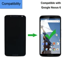 Для Moto Google Nexus 6 XT1100 XT1103 Замена Amoled сенсорный экран ЖК-дисплей, для преобразования изображения в сборе с рамкой