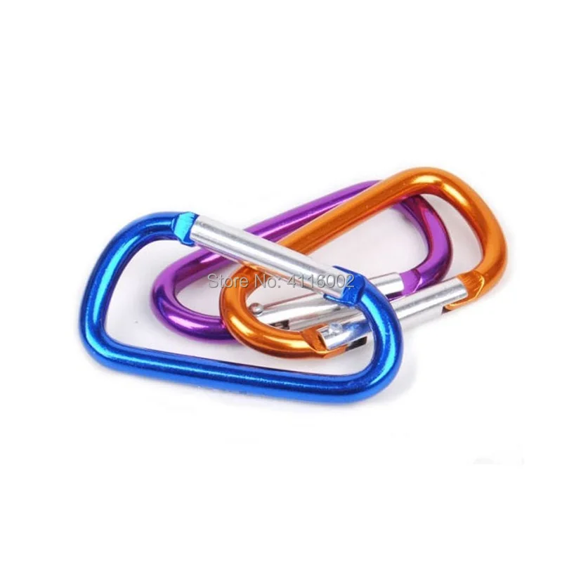 2000 pcs Outdoor Sports Multi Colors Aluminium Alloy Safety Buckle Keychain Climbing Button Carabiner Camping Hiking