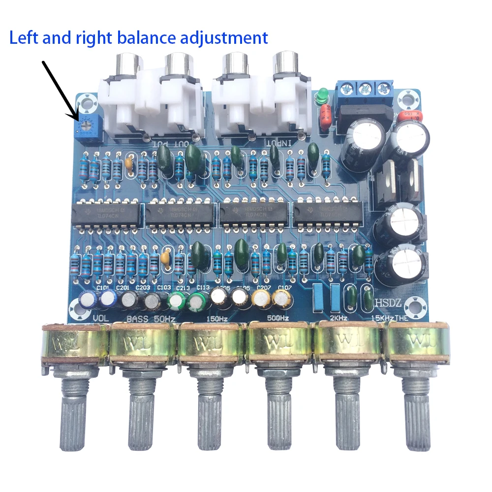 Tenghong усилитель предусилителя HIFI регулятор громкости, профессиональный двухканальный предусилитель, сабвуфер, бас, СЧ, ВЧ