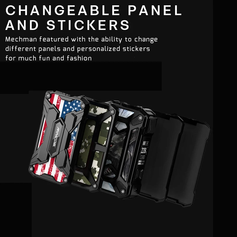 В наличии! Rincoe Mechman 228W бокс вейп мод питается от двойной батареи 18650 Vape испаритель