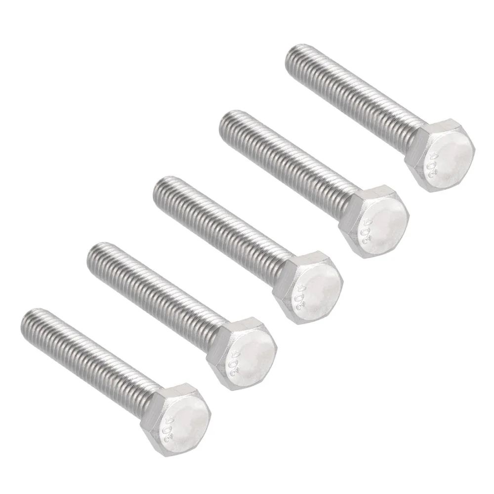 5Pcs Bolts 5/16 18x2" 304 Stainless Steel Hex Head Screw