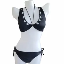 

SWIMMART bikini sexy strappy swimsuit black personality openwork bikini swimwear women push up bathing suit women swim suit