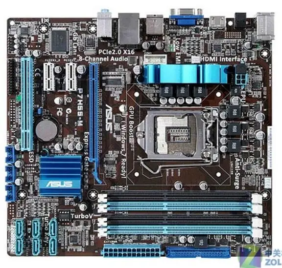 Разъем LGA 1156 для ASUS P7H55-M настольная материнская плата H55 i3 i5 i7 DDR3 16G uATX б/у материнская плата