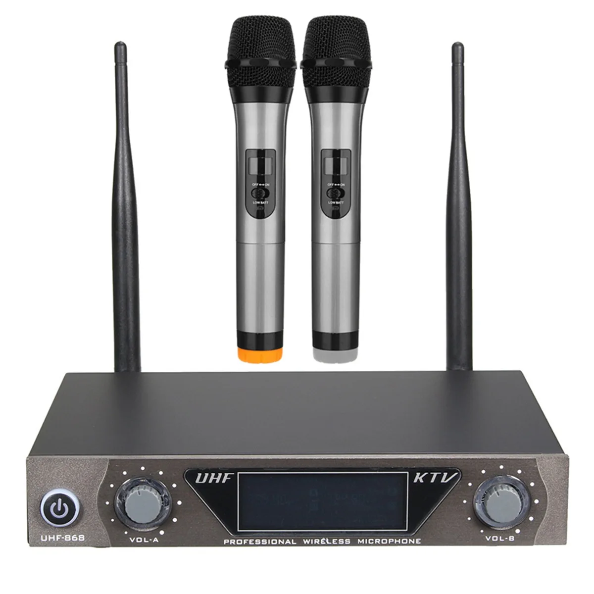 

LEORY UHF Karaoke Wireless Microphone System With 2 Handheld Mic Dual Channel UHF Transmitter Microphone Systerm For Karaoke
