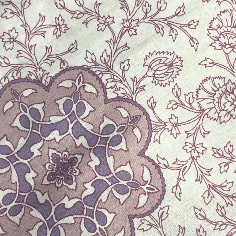 

WM 125gsm Сoarse Calico bed linen fabric flower print continuous cut 220cm Bedding Sheets Printed Twill Cotton Fabric For sewing