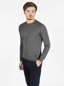 

Cotton and cashmere sweater round neck-Gray