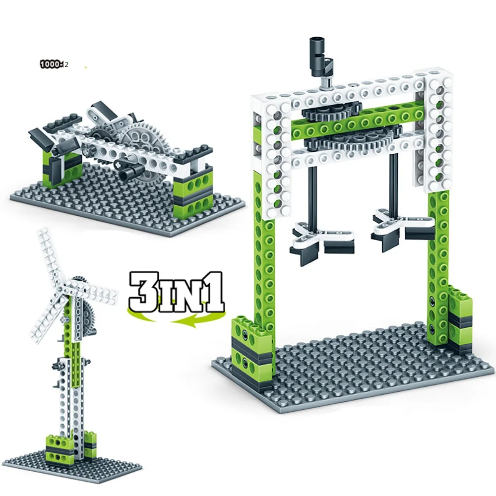 Механические инженерные шестерни наборы Модель Конструкторы для строительства Кирпичи Детские игрушки Детские DIY кран см. пила карусель круглый блендер