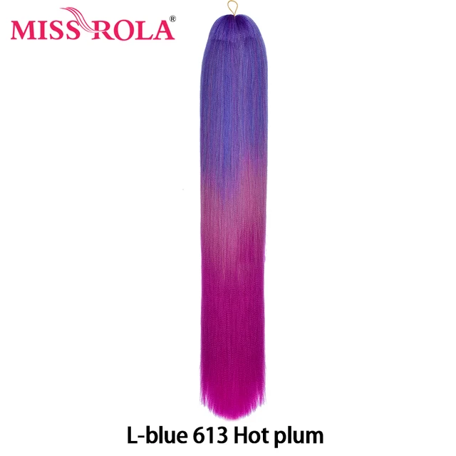 Miss Rola 22 Inch 60G Kanekalon Hair Synthetic Jumbo Braid Yaki Straight Hair Extension Pink Blonde Twist Braid Bulk Wholesale #613
