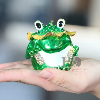 

H&D Big Mouth Frog Trinket Box Hinged Hand-painted Animal Collectible Ring Holder Gifts for Birthday Christmas