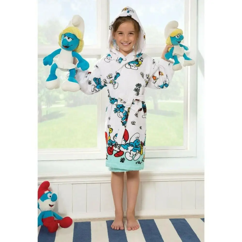 Детский хлопковый мягкий Халат с капюшоном для девочек, банный халат, Ночная одежда