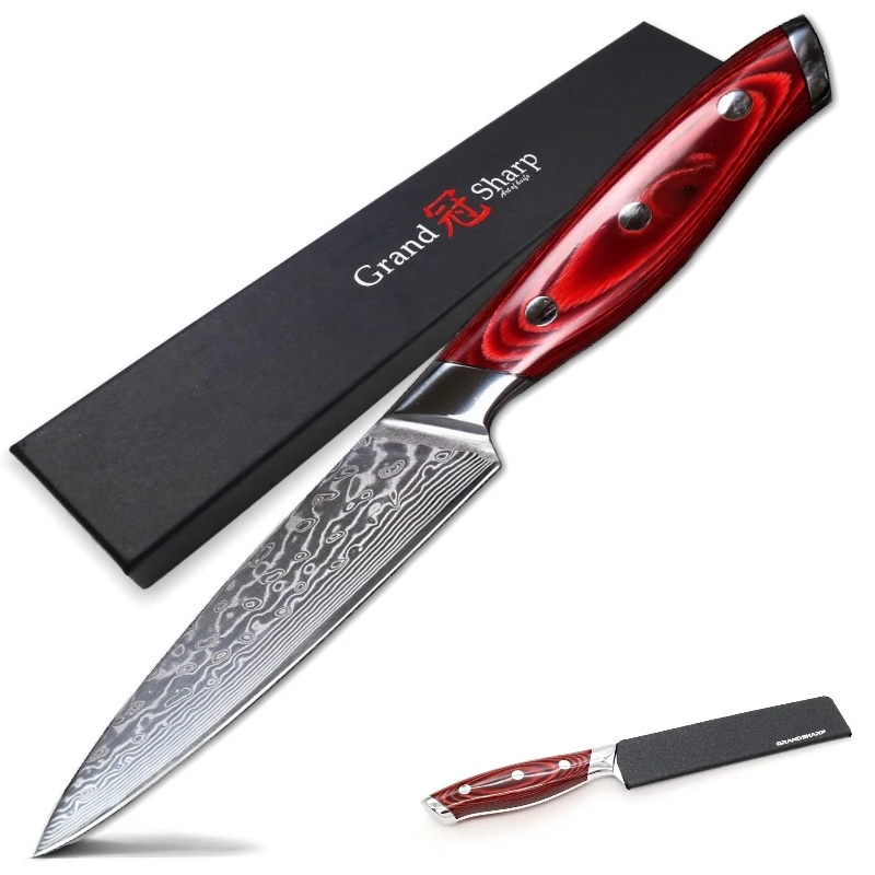  Steak Knife Set 4 pcs Damascus Kitchen Knives vg10 Japanese Damascus Steel Utility Knives 67 Layers - 32941226992