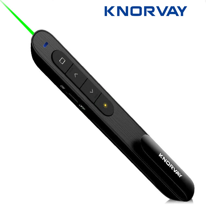 

Knorvay N76 Wireless Remote Control Page Turning Green Laser Pointers Presentation Presenter Pen 532nm Lazer