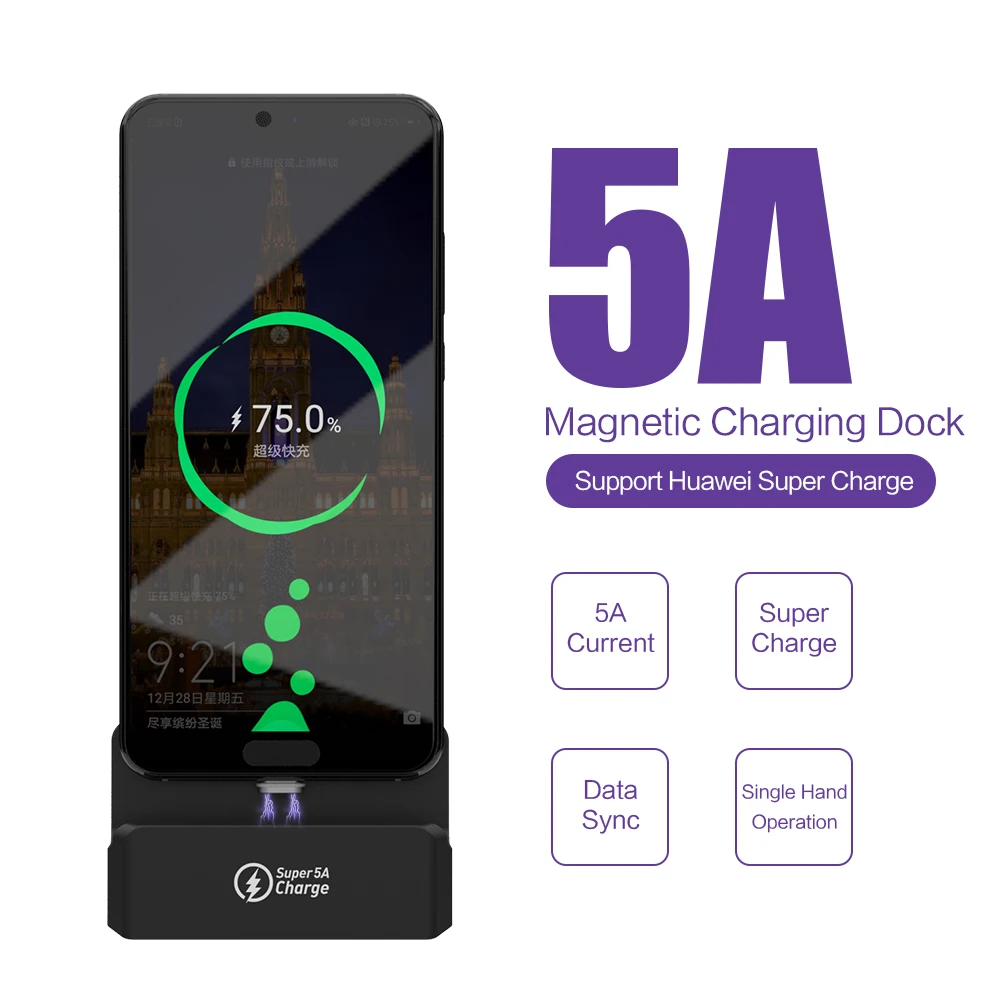 

SIKAI Magnetic Desktop Charging Dock Station For iPhone XS X Magnet Docking Station Sync Data USB Charger Charging Holder Stand