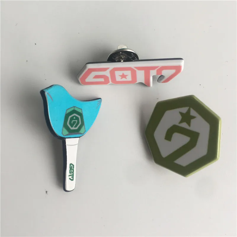 KPOP GOT7 спиннинг Топ брошь Кнопка Джинсовая булавка значок модные украшения