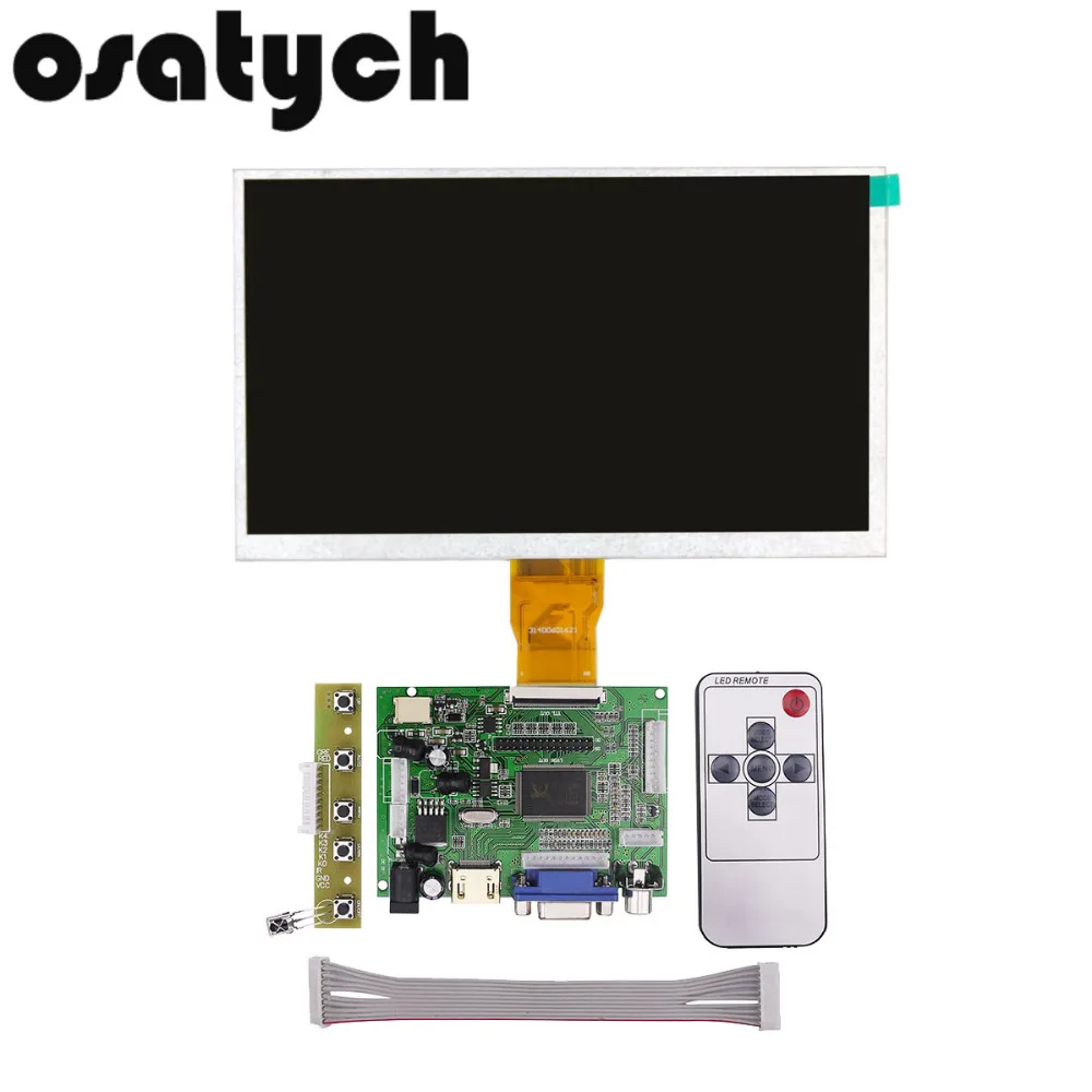 9 Inch for Raspberry Pi 3 LCD Display Screen Matrix TFT Monitor AT090TN12 with HDMI VGA AV Input Driver Board Controller