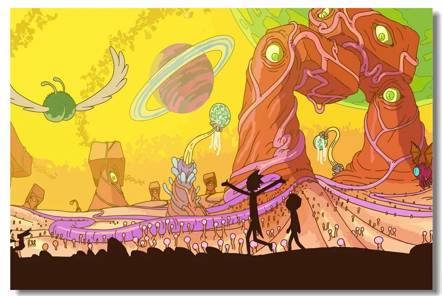 Custom Canvas Wall Decor Rick And Morty Poster Adult Swim