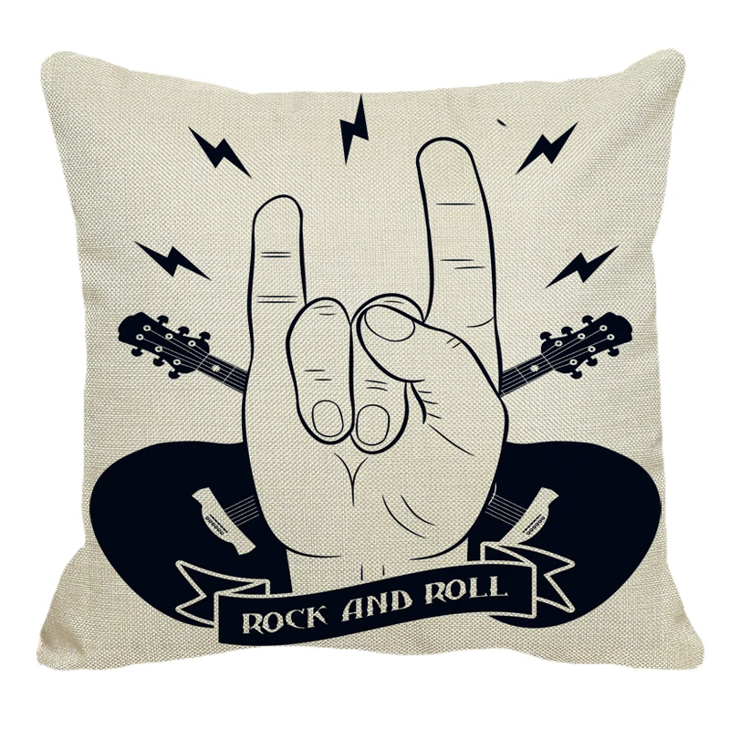 XUNYU Crazy Favorite Rock Music, льняная декоративная наволочка, наволочка для дивана, Наволочка на талию, 45 см x 45 см, XL038