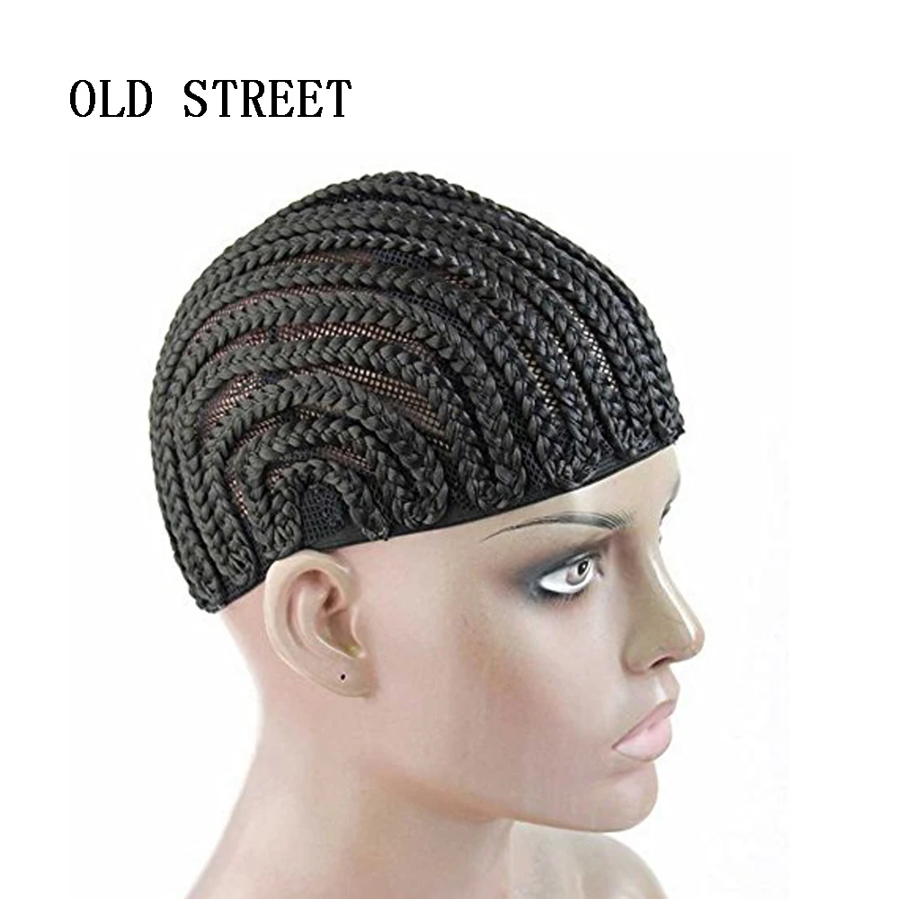 Шапка в виде афрокос для более легкого шитья Плетеный парик Черного Цвета Плетеный парик шапка плетение S/M/L/регулируемая