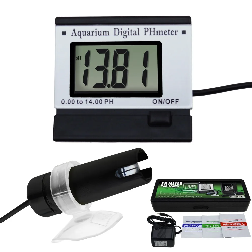 Digital pH Monitor Meter ATC 0.0014.00pH w/ Power Adaptor & 1.5M Long