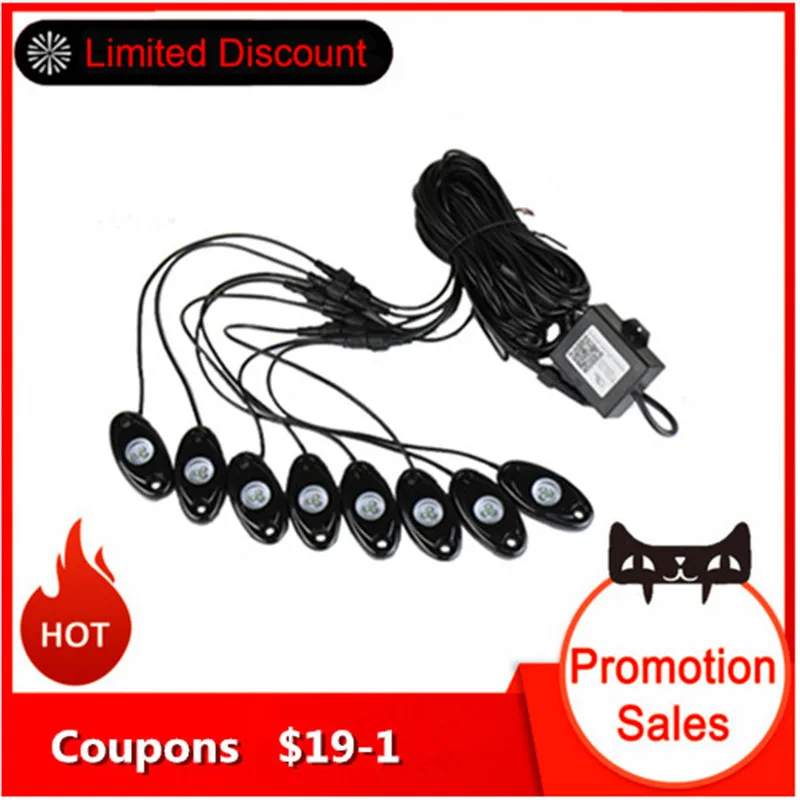 

8Pcs Super Bright LED Light Streamer Accessory Rock Light Heatproof Automobile Car Light