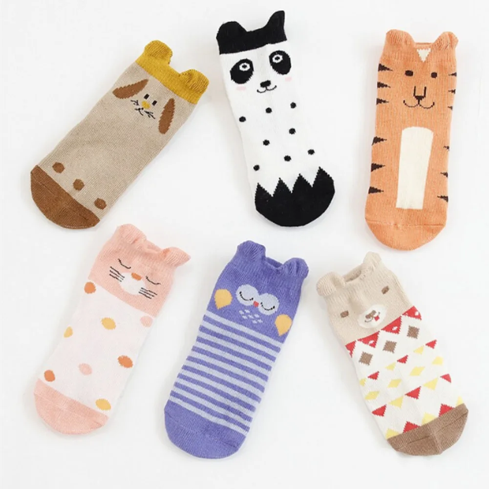 

Small Infant Socks Little Ears Cotton Socks Kids Baby Cartoon Pattern Anti-slip Socks S M New Arrival 6 COLORS