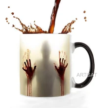 The walking dead coffee mugs heat Color changing tea cup Magic Mug gift zombie double sides printing Dropshipping baldr earth mark cup tetris the heat change thermal color mugs