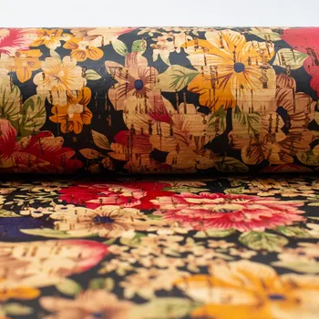 

PORTUGAL cork fabric 68*50cm/26.7*19.6 inch Big Flower pattern Cork fabric COF-184