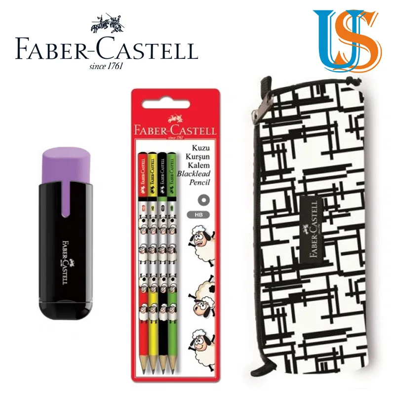 Faber Castel 5177000034 пенал с F. C. 119150 4 шт. твердо-мягкие карандаши+ 1 шт. f. c. 183703 ластик-точилка