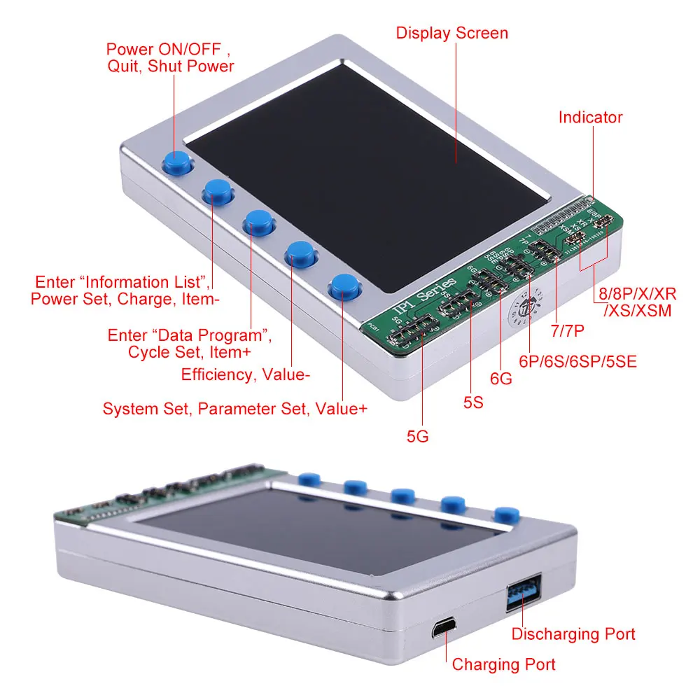 Модернизированная машина для тестирования батареи для iPhone/iPad идеально подходит для зарядки аккумулятора разрядка тест английская версия