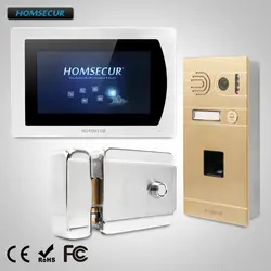 HOMSECUR 7 "Hands-free видео и аудио дома, домофон Электрический замок + ключи включены BC061-G + BM717-S