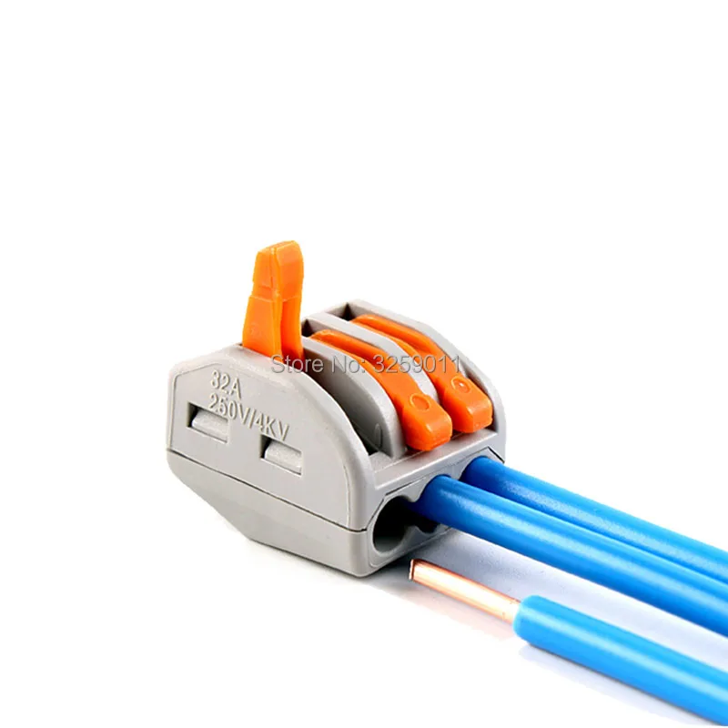 

1PCS Push Wire Connector Lever Terminal Block 28-12 AWG PCT-213 222-413 3 Pin Universal Compact Connectors Terminals gray