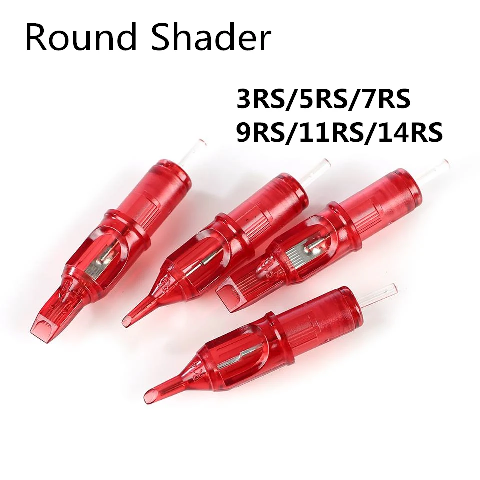 

10pcs Dragon Fire Tattoo Cartridge Needles Round Shader Disposable Semi-Permanent Eyebrow Makeup Needles 3RS/5RS/7RS/9RS/11RS