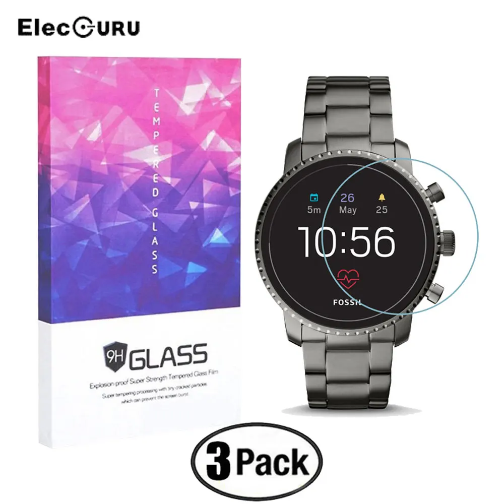 

Screen Protector Tempered Glass for Fossil Q Explorist HR GEN 4 Smartwatch Full Cover 2.5D 9H Scratch Proof Protective Glass