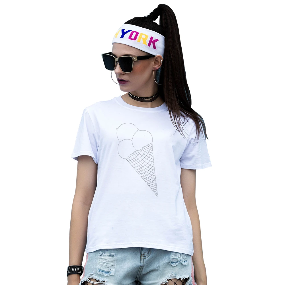 Для женщин с принтом мороженного летняя дышащая круглый Средства ухода за кожей