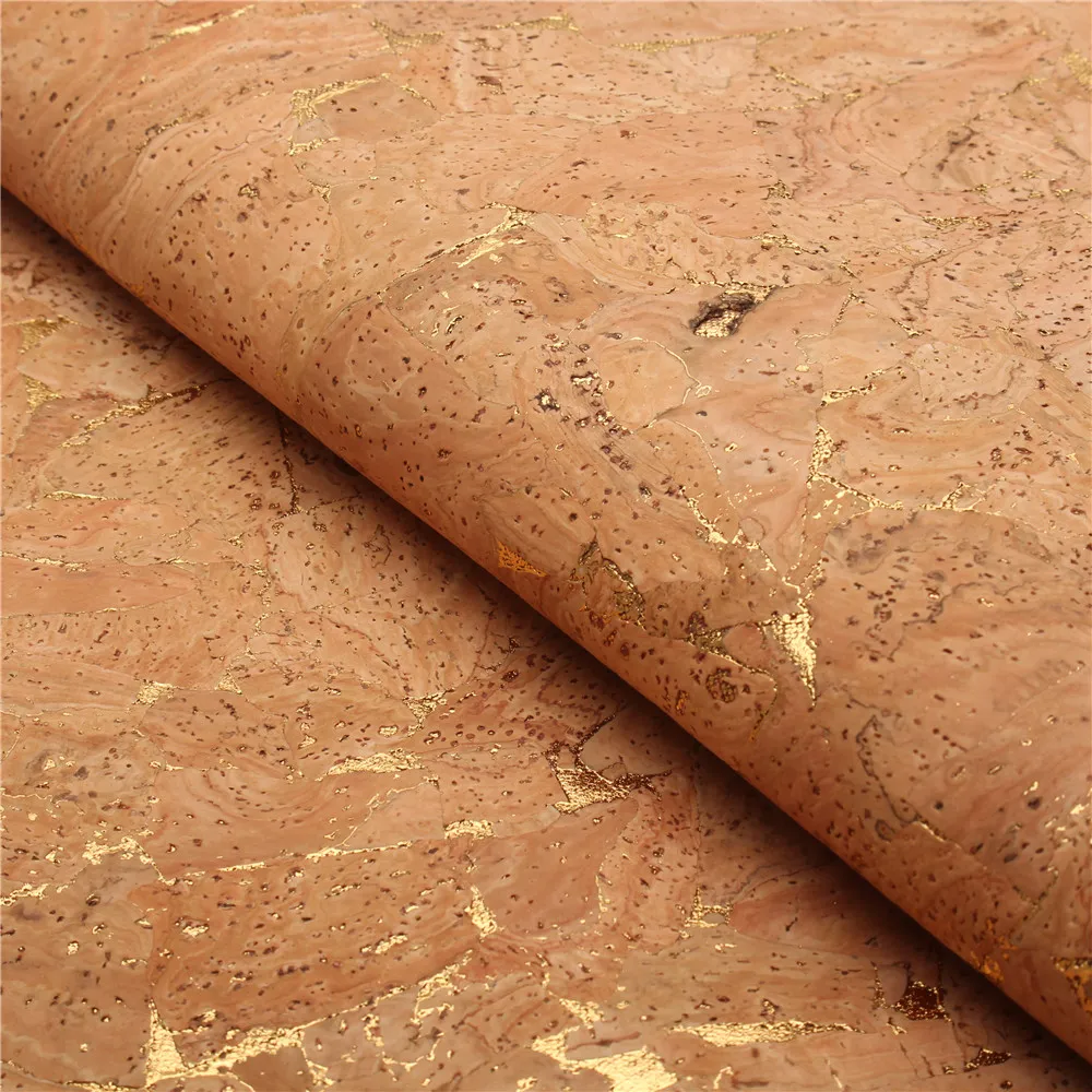 

PORTUGAL cork fabric 68x50cm/135x100cm gold streak leather Vegan waterproof Abrasion resistance fabric COF-143