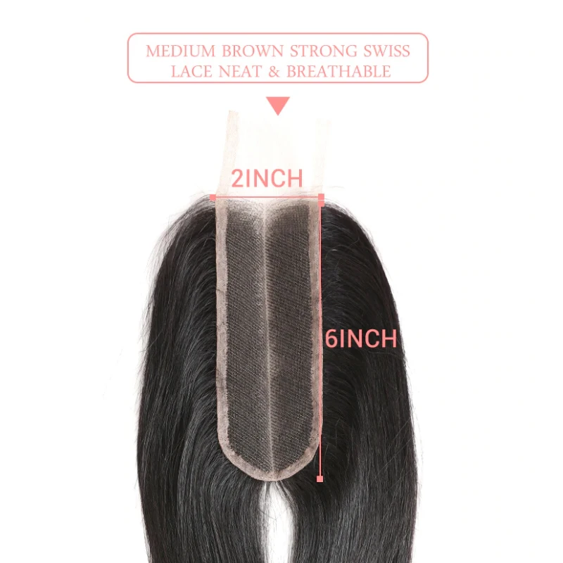 Addbeauty 2x6 закрытие шнурка Ким К бразильские прямые необработанные девственные человеческие волосы младенца естественный цвет глубокая средняя часть 130
