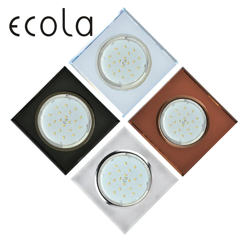 Ecola GX53 H4 5311 Glass Светильник встраиваемый для ламп Стекло Квадрат скошенный край