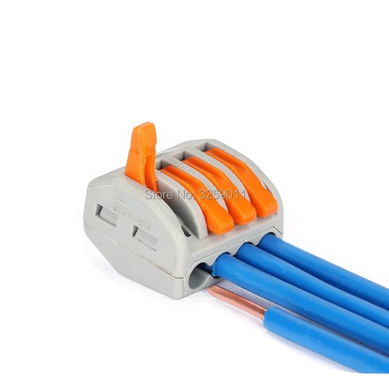 

1PCS Push Wire Connector Lever Terminal Block PCT-214 222-414 4 Pin Universal Compact Connectors Terminals gray 28-12 AWG