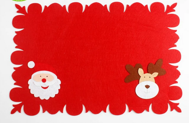 Xmas Table Mats Decor Holder Red Christmas Santa Table Placemats