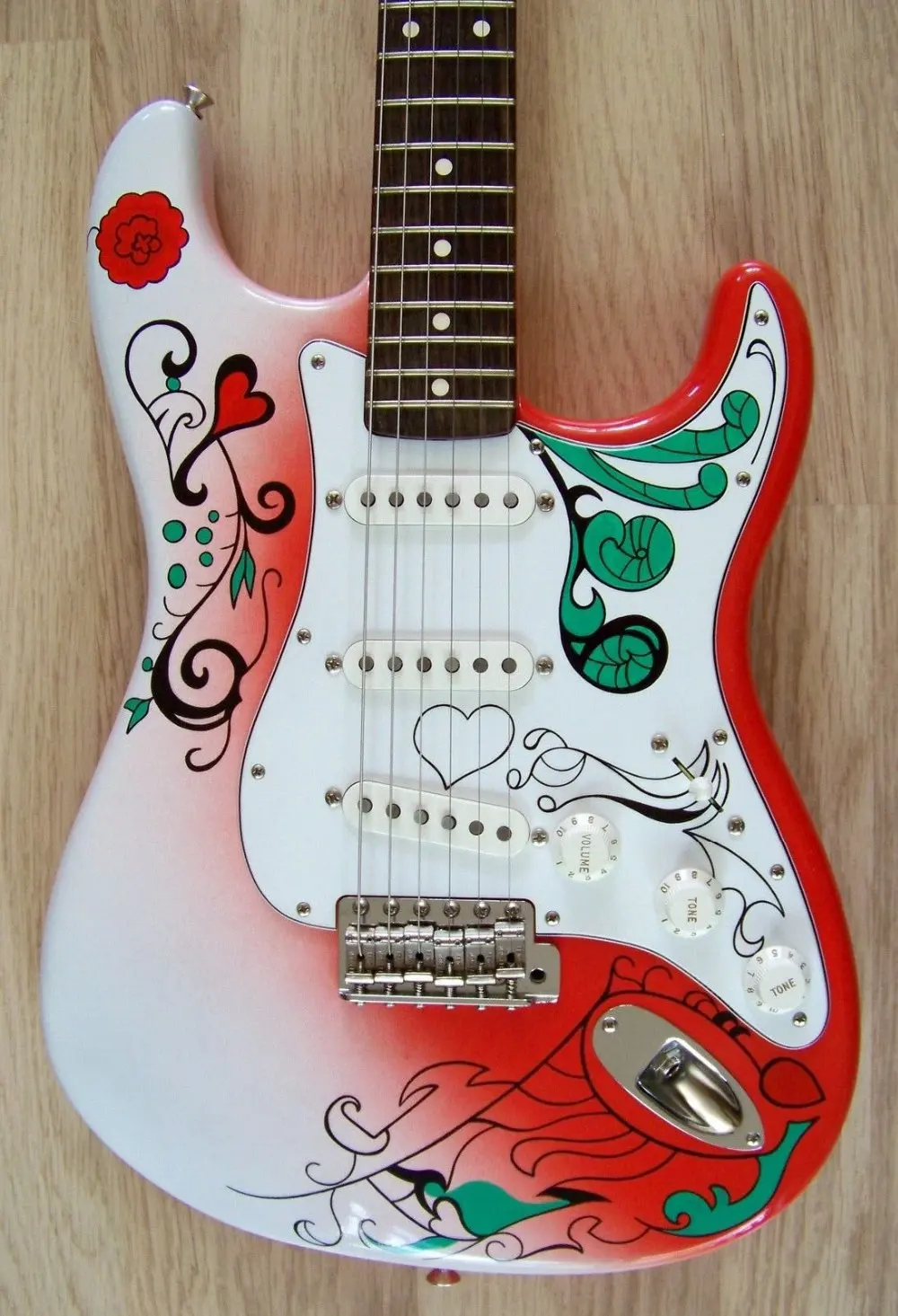 

China guitar Jimi Hendrix Monterey Guitar White burst red Electric Guitars