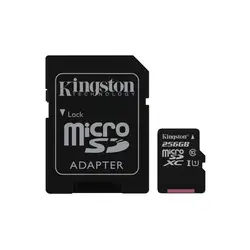 Kingston technology Canvas Select, 256 ГБ, MicroSDXC, Class 10, UHS-I, 80 МБ/с./с, черный