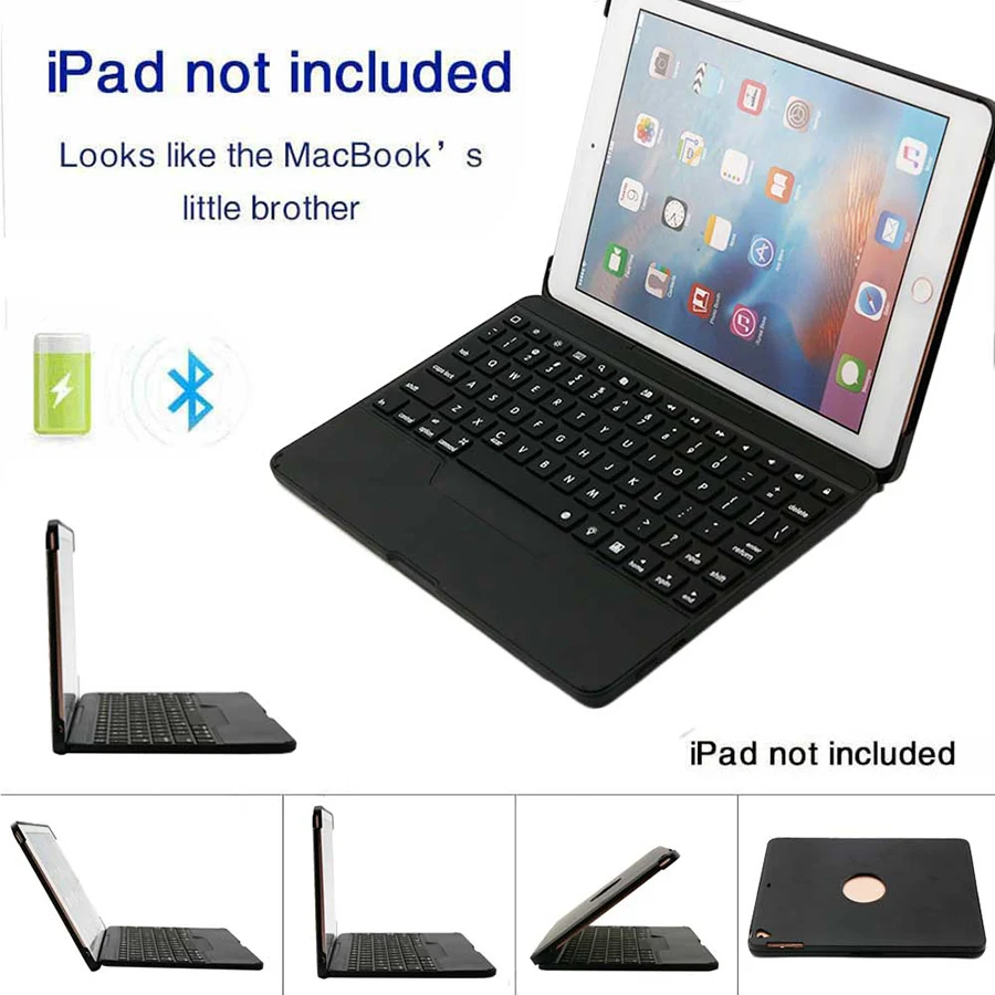 Bluetooth Keyboard Case for New iPad 9.7 inch 2017 2018 Air 2 Air 1 Pro 9.7 Tablet Protective Case Wireless Keypad Stand Cover (5)