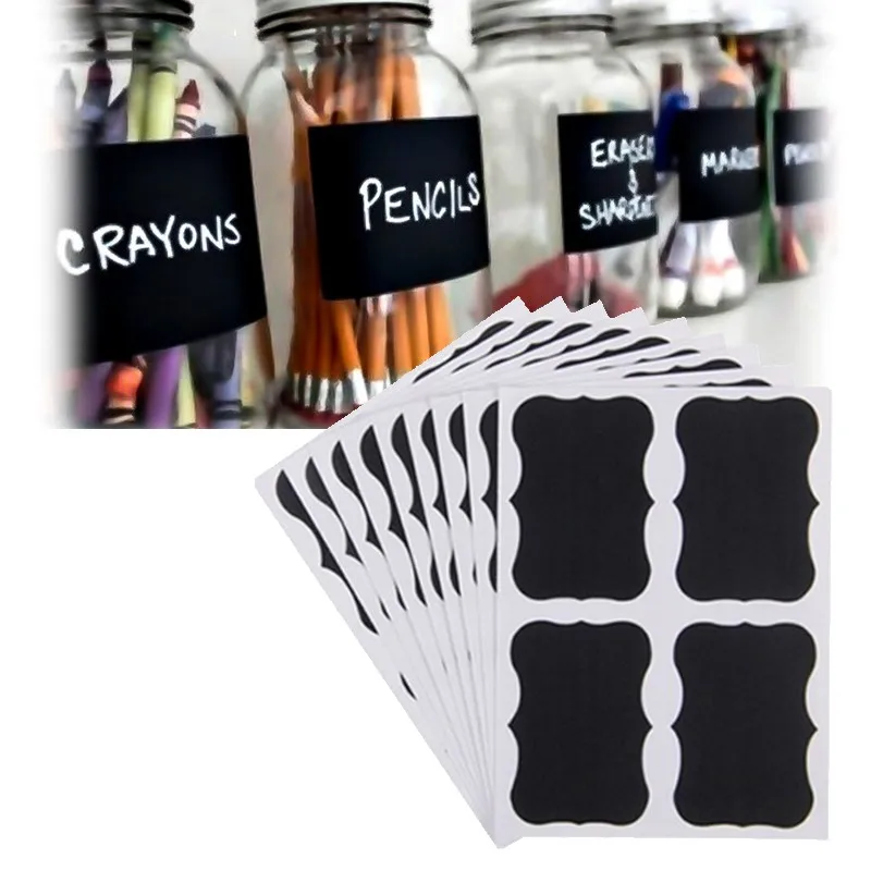 40pcs Waterproof Glass Bottle Stickers Labels Home Kitchen Jars