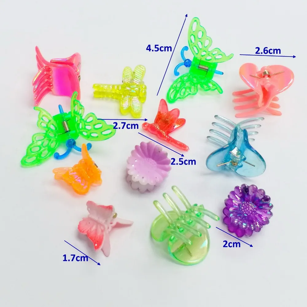 

300pc Plastic Girl Kids Hair Clips vending Cake Decoration Bag Pinata Filler Supply Novelty Birthday Party Favors Gift Toy Prize